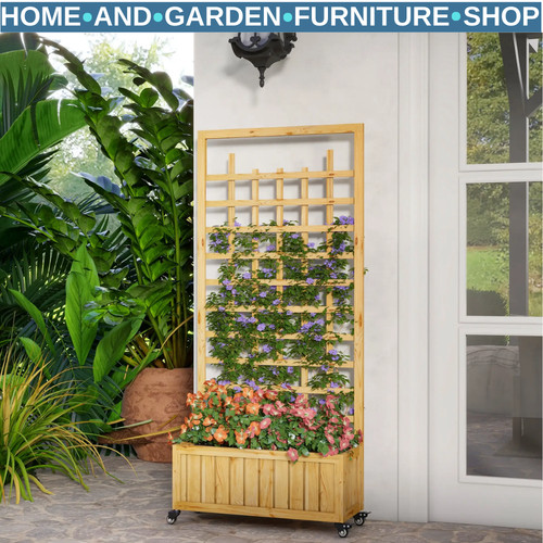 Wooden trellis planter raised - trellis,