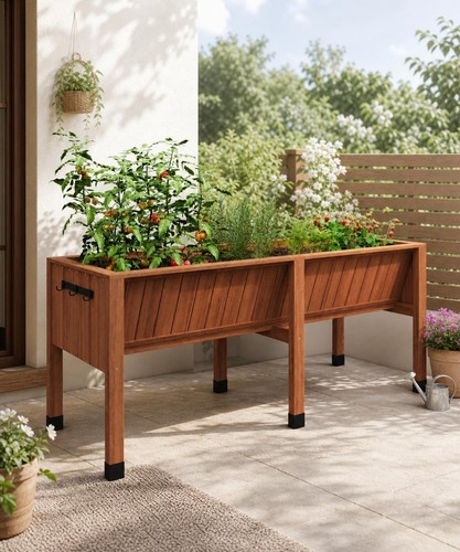 Wooden raised garden bed - garden, 13.7"