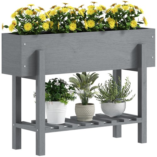 Outsunny wooden raised bed - wooden,