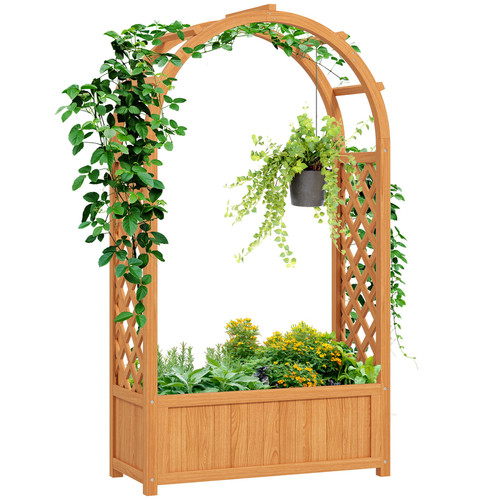 Outsunny wooden raised garden - wooden,