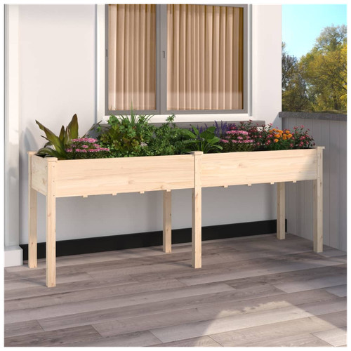Planter solid fir wood - planter, natural