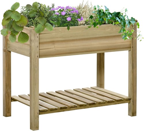 Raised planter bed box - planter, wooden